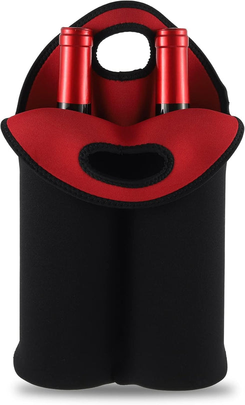 vzaahu Wine Bottles Carrier Bag Neoprene Wine Tote Holder Insulated Cooler Protector Sleeve for Christmas Gift, Wedding, Birthday, Travel, Picnic,...