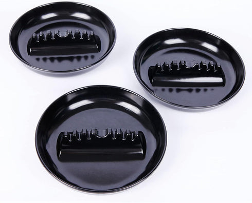 Premium Plastic Ashtray, Trash Can, Pack of 3, Round Black Large Size, for Indoor Outdoor Home Office Patio Restaurant Bar Hotel Use...