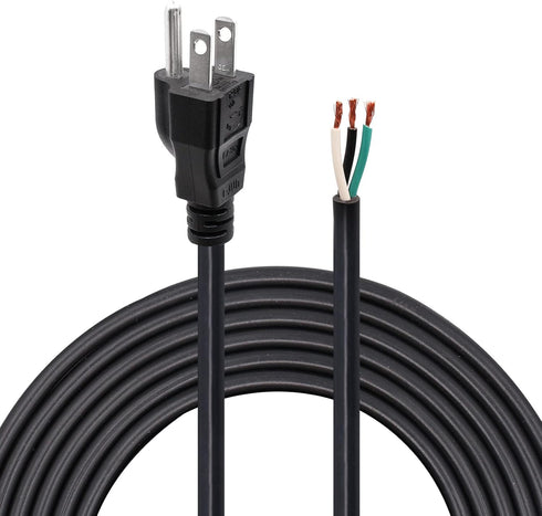 18 Gauge Replacement Power Cord?6.46Ft Cable 110V 115V 120V 125V 300V Pigtail for Appliance, NEMA 5-15P Plug US SJT 18AWG (18/3),Power Cord Replac...