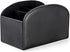 Remote Control Holder Organizer Table Desk Leather Control Storage TV Remote Control Organizer with 4 Spacious Compartments (Black 1)...