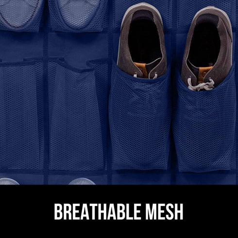Gorilla Grip Slip Resistant Breathable Space Saving Mesh Large 24 Pocket Shoe Organizer, Up to 40 Pounds, Over the Door, Sturdy Closet Storage Rac...