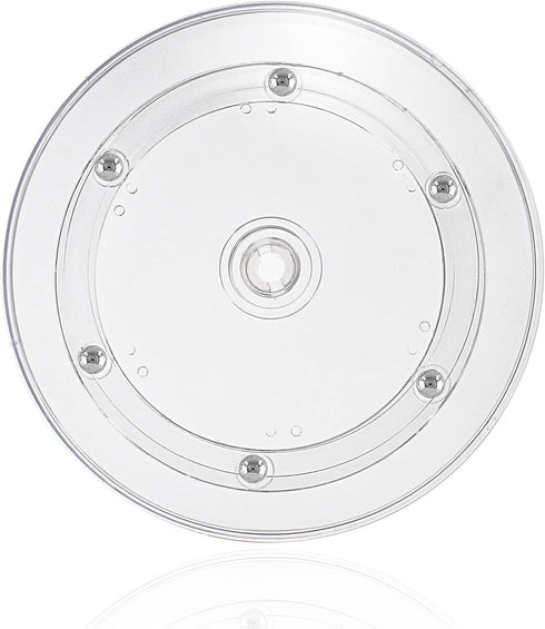 Jersvims 2Pcs 4 Inch Acrylic Turntable Platter, Transparent Turntable Organizer Round Rotating Plate for Kitchen Pantry Cabinet Desk Rack Spice Ca...