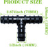 25PCS Drip Irrigation Barbed Tee Fitting Kits for 1/2 Inch Tubing 16MM OD .600" ID Barbed Tee Connectors Drip Line Connector Drip Hose Connector D...