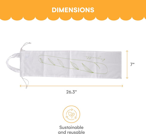 Noa Store Reusable Bread Bags for Homemade Bread - Baguette Bag - Sourdough Storage Bag - Convenient Loaf Storage with Burlap Drawstring, Maximize...