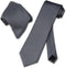 Vesuvio Napoli Solid CHARCOAL GREY Color NeckTie Handkerchief Men's Neck Tie Set, Charcoal Gray Grey, One Size...