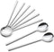 IQCWOOD Spoons, 8 Pieces Korean Spoon, 8.5 Inch Stainless Steel Table Soup Spoons with Long Handles for Home, Kitchen, or Restaurant Flatware Set...