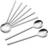 IQCWOOD Spoons, 8 Pieces Korean Spoon, 8.5 Inch Stainless Steel Table Soup Spoons with Long Handles for Home, Kitchen, or Restaurant Flatware Set...