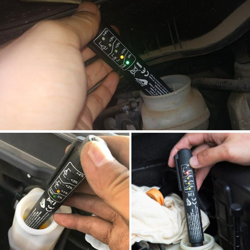 Brake Fluid Liquid Tester Pen, Auto Tester Tool, Auto Brake Diagnostic Testing Tool with 5 LED Indicators, Hydraulic Fluid Liquid Oil Moisture Ana...
