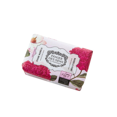 Panier des Sens Magnolia Peony Shea butter natural bar soap, bath & body soap bars - Made in France 95% natural - 2 bars, 7oz/200g each...
