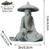 Mini Fisherman Figurine Sandstone Asian Aquarium Decorations Japanese Garden Ornaments, D...