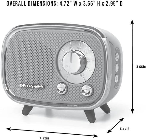 Crosley CR3039A-TN Rondo Retro Portable Rechargeable Bluetooth Speaker, Tourmaline...