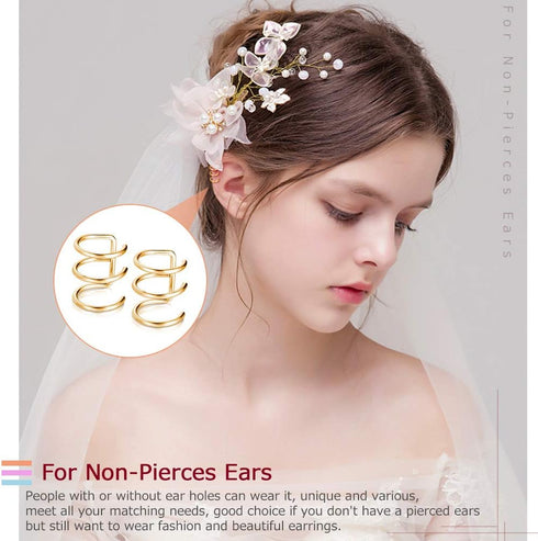 18 Pairs Ear Cuff, Roctee 6 Styles Cartilage Clip On Earrings Set Stainless Steel Ear Clip Fake Cartilage Earring Non Piercing Helix Cartilage Ear...