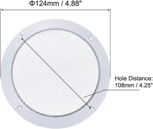 uxcell 2pcs 4" Speaker Grill Mesh Decorative Circle Woofer Guard Protector Cover Accessories White...