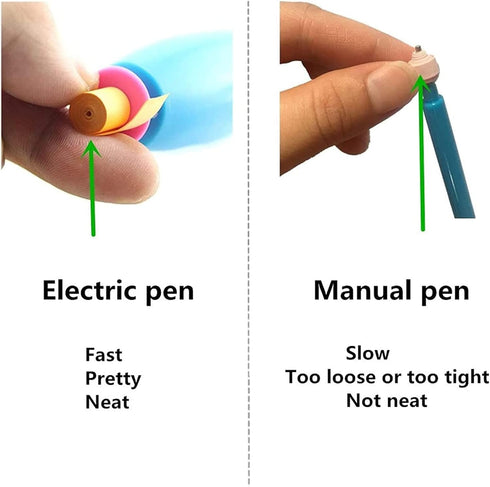 2 in 1 Quilling Slotted Tool Paper Rolling Electric Pen for General Quilling Paper Strips and Wider Paper Strips...
