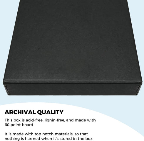 Golden State Art, Archival Folio Storage Box 11x14, Clamshell Design with Metal Edge, Preserve And Store Photos Documents Cards Prints Arts And Cr...