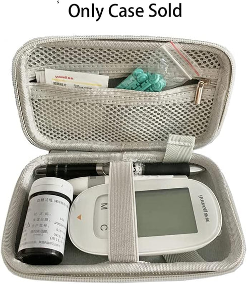 Hard Shell Diabetic Supplies Bag Carrying Case Organizer For Diabetes Testing Kit, Blood Glucose Monitor Kit with Meter, Blood Sugar Test Strips, ...