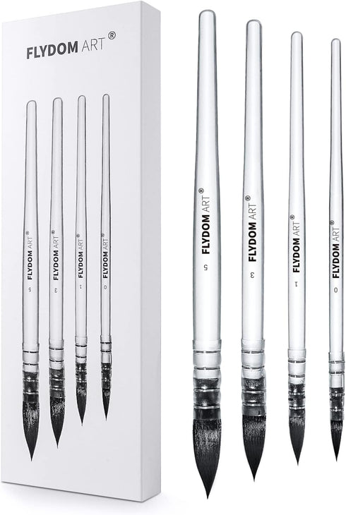 Watercolor Paint Brushes Set,Watercolor Brush, Soft Synthetic Hair, Pointed Round Mop Brush for Watercolor, Acrylic, Gouache, Aquarelle & Oil Pain...