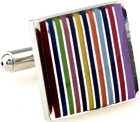 Rainbow Pair Cufflinks in a Presentation Gift Box & Polishing Cloth...