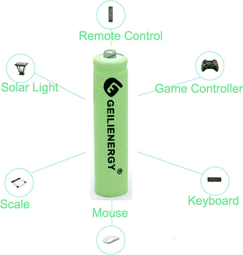 Solar Light Batteries AAA Triple A NIMH 600mAh 1.2V Rechargeable for Garden Lights Remotes Mice(12Pcs)...