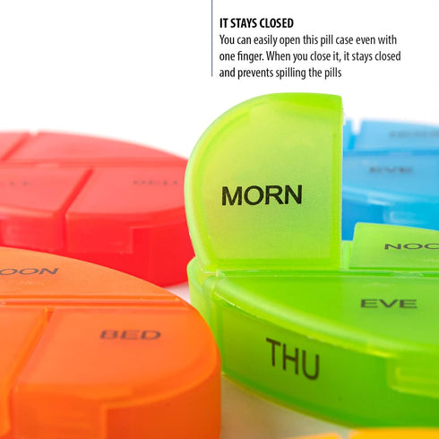 Deke Home - Stackable Pill Organizer, 4 Times a Day Weekly Pill Box, 7 Day Medicine Dispenser, Pill Container for Vitamin, Supplement, Durable Har...