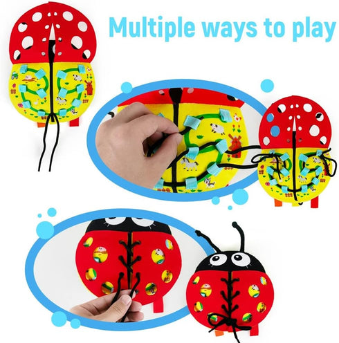 Sensory Buckle Pillow Toys, Travel Essential Toy for Toddler 1-3, Montessori Toys Fine Motor Skills Busy Toys, Sensory Fidget Toys for Autistic Ch...