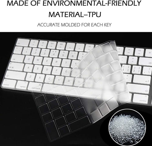 ProElife Keyboard Cover Skin for 2018-2017 Apple Magic Keyboard with Numeric Keypad A1843 US Enter MQ052LL/A Wireless Bluetooth Keyboard Ultra Thi...