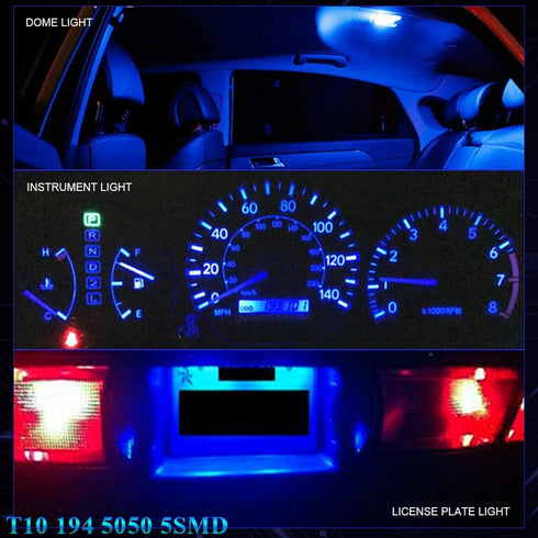 YM E-Bright 20-Pack 194 Led Bulb Blue, T10 168 912 W5W 2825 LED Bulb for Car Interior Dome Map Light Trunk Door Dashboard License Plate Light Lamp...