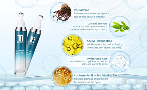 Caffeine Eye Cream for Dark Circles: Under Eye Cream Morning Skincare - Daily Eye Serum for Eyelids Puffiness...