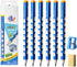 Triangular Fat Pencil - 12 Pack Thick, Strong, Jumbo Wood Pencils for Writing and Drawing, HB with Eraser and Sharpener...