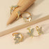 5 Pcs Butterfly Statement Rings Set for Women Girls Wedding Promise Engagement Cubic Zirconia Gold Plated Open Band Knuckle Rings Comfort Fit Fash...