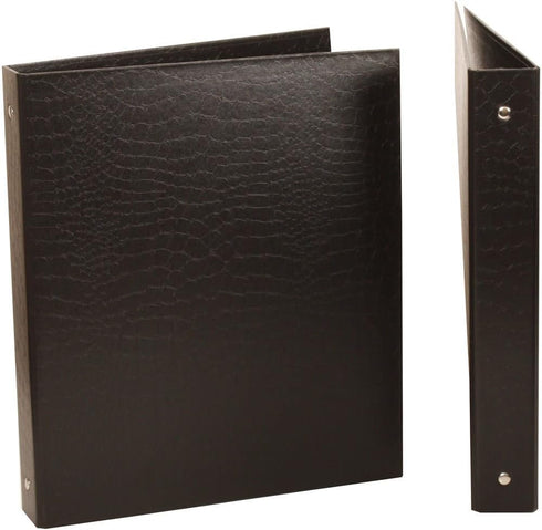 JAM PAPER Premium Crocodile Textured 1 inch Binder - Black 3 Ring Binder - Sold Individually...