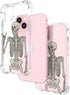 for iPhone 15 Case Skull Skeleton Cute Clear with Design, Girly for Women Girls Floral Transparent Case Compatible with iPhone 15 Skull Skeleton.....