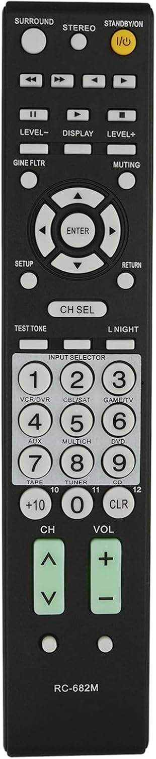 New Universal Remote RC-682M Fit for Onkyo Audio/Video Receiver HT-R340 HT-R530 HT-R540 HT-R550 HT-SR600 HT-SR800 TX-SR505 TX-SR604 TX-SR605...