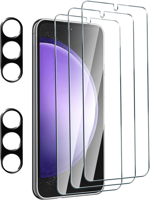 PULEN for Samsung Galaxy A25 Screen Protector (3-Packs) with 2 Packs Camera Lens Protector, HD Clear 9H Hardness Bubble Free Anti-scratch Tempered...