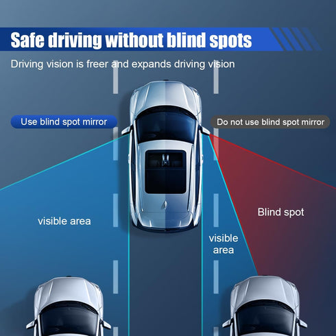 2PCS Fan Shaped Car Blind Spot Mirrors, HD Glass Frameless Convex Wide Angle Mirror, Adjustable Car Auxiliary Universal Rear View Mirror Exterior ...