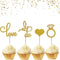 JeVenis Set of 44 Wedding Cupcake Toppers Diamond Ring Cupcake Toppers I Do Cupcake Topper for Wedding Engagement Bridal Shower Decorations...