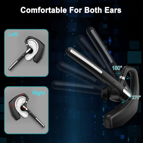 Bluetooth Headset V5.1,Wireless Bluetooth Earpiece with CVC8.0 Dual Mic Noise Cancelling,500mAh Battery for 110H Work Time,Handsfree Earphones for...