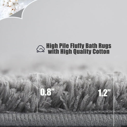 Microfiber 20''x30'' Bath Rug 1 Piece with PVC Non-Slip Backing Bath Mat Set,Machine Washable Water Absorb Bathroom Rug Set,Grey...