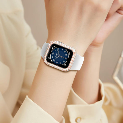 Mosonio Case Cover Compatible with apple watch 41mm, Full Bling Metal watch case 9/8/7 41mm for Women, Shiny and Durable Protective Case Cover for...