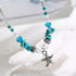 Boho Starfish Anklet Conch Shell Turquoise Foot Chain Beach Foot Jewelry Chain for Women...