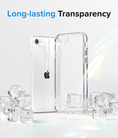 Ringke Fusion Compatible with iPhone SE 5G (3rd Gen, 2022) 4.7-Inch, iPhone SE 2020, iPhone 8/7 Case, Transparent Hard Back Shockproof Bumper Phon...