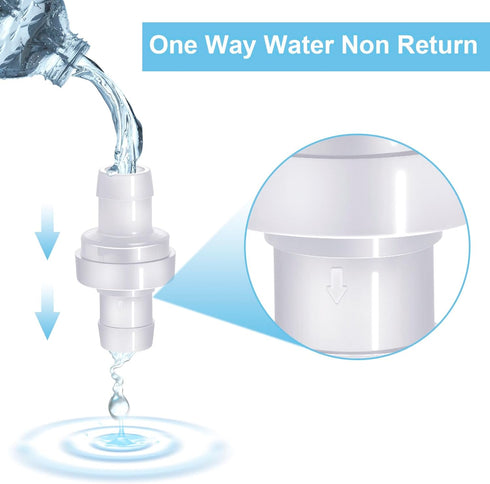 6 Pack One Way Check Valves, 1/2" (12mm) Hose Barb Non Return Ozone Resistance Plastic Valve Pump for Fuel Oil Water Air Gas...