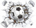 17"x16" 3D Soccer Football Cracked Wall Stickers Vinyl Decals Removable Decor for Living Room Kids Room Baby Nursery Boys Bedroom...