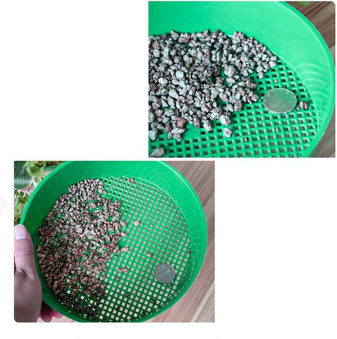 Sieve Garden Soil Mesh Pan Sifting Sifter Filter Sand Plastic Round Riddle Garden Screen Fine Classifier Compost Sieves Riddle Soil Sieve...