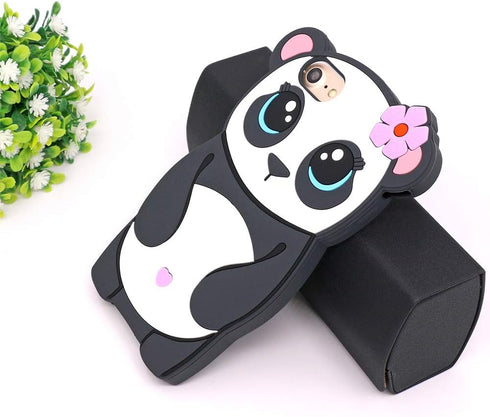 Cute Case Compatible with iPhone SE 2020/2022 Case, Funny Girly Panda iPhone 6/6s/7/8/ Cases, Animals 3D Cartoon Soft Silicone Shockproof Cover fo...
