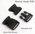 BEAULEGAN Plastic Buckles 1 Inch (Pack of 10) - Quick Side Release for Luggage Straps, Pet Collar, Backpack Repair, Dual Adjustable Ends, Black...