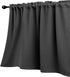 KOUFALL Basement Window Curtains,18 Inch Length Small Blackout Mini Blinds for Transom Windows Well Covers Cafe,Charcoal Dark Grey...