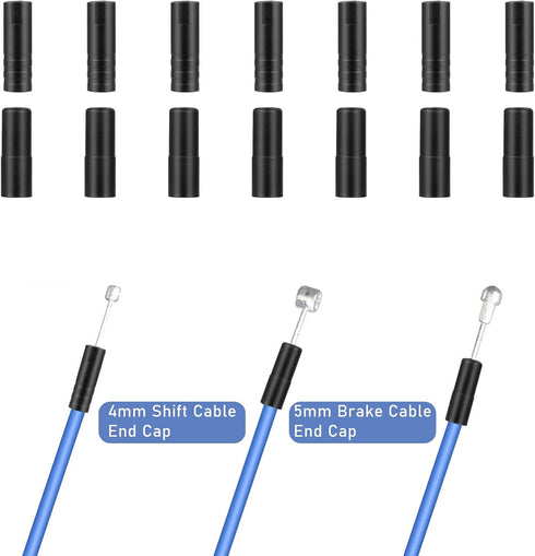 50 Pieces Bicycle Shift/Brake Cable End Cap 4mm and 5mm Bike Brake Cable End Cap Brake Cable Housing End Caps for Road Bicycle...
