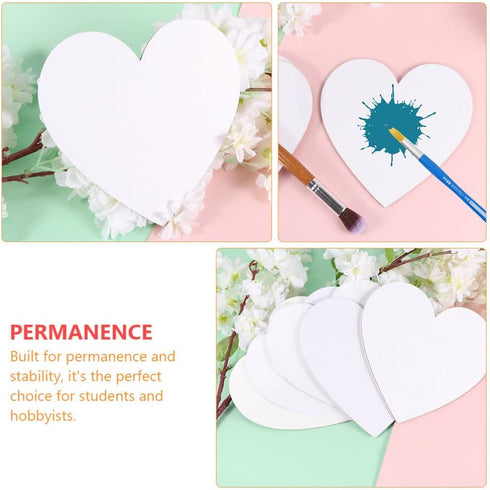 Healifty 6pcs Oil Painting Board Heart- Shaped Stretched Canvas Painting Canvas Panels Canvas Panels for Acrylic Painting Canvas Boards Artist Bla...