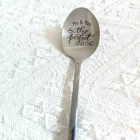 Anniversary Christmas Gifts for Husband Wife Me ? You the Perfect Blend Spoon for Girlfriend Boyfriend Coffee Tea Lover Gift for Couple Funny Birt...